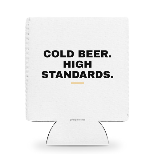Cold Beer, High Standards Snob Sleeve: front (v3 gray handle)